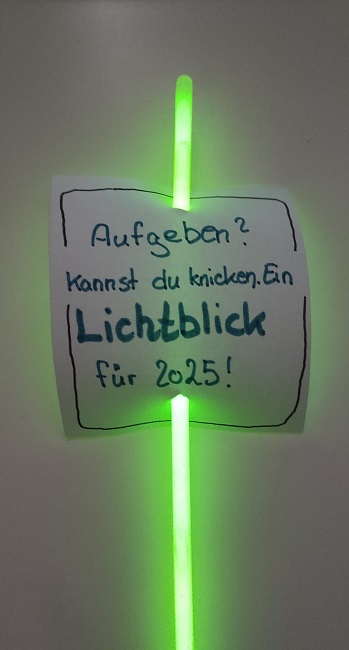 Leuchtstab mit einem Zettreö