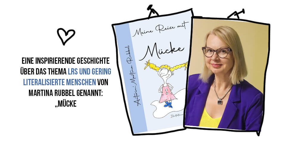 zwei Bilderrahmen links mit dem Buchcover rechts mit den Foro einer Frau