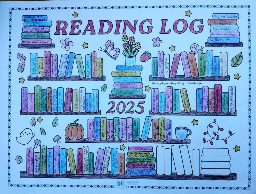 Bild mit vielen ausgemalten Büchern