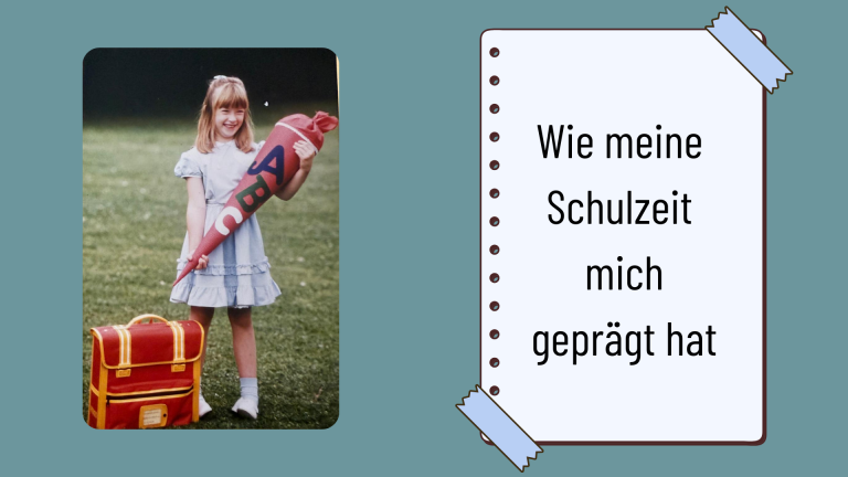 Kind mit einer Schultüte und einem Ranzen