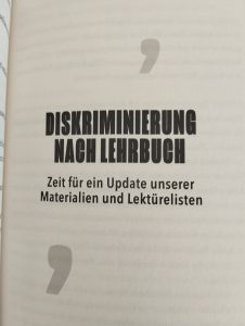 Überschrift Diskriminierung nach Lehrbuch