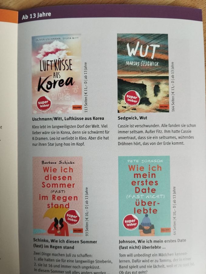 vier Buchcover